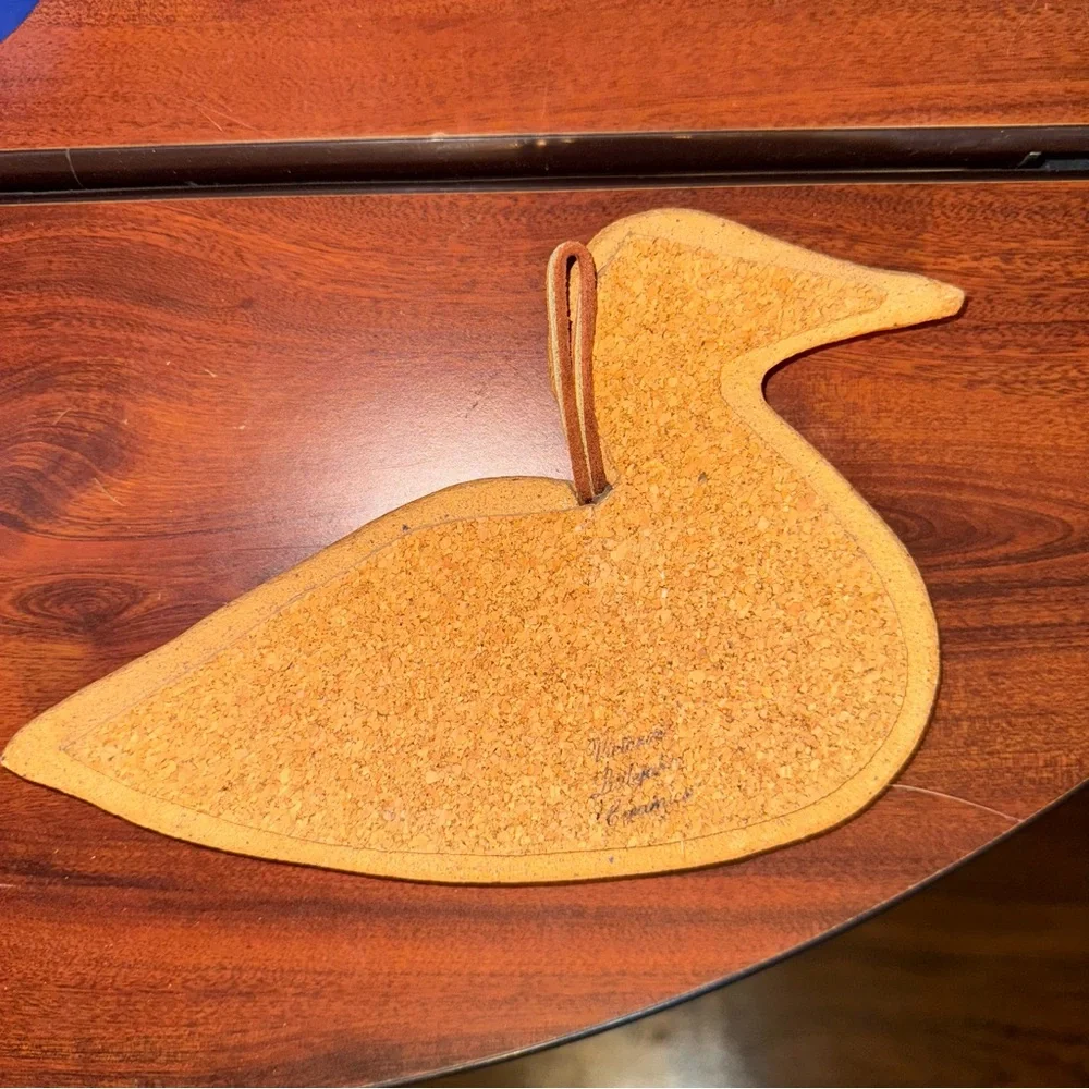 Victoria Little John Signed Decorative Ceramic Loon Trivet with Leather Cord